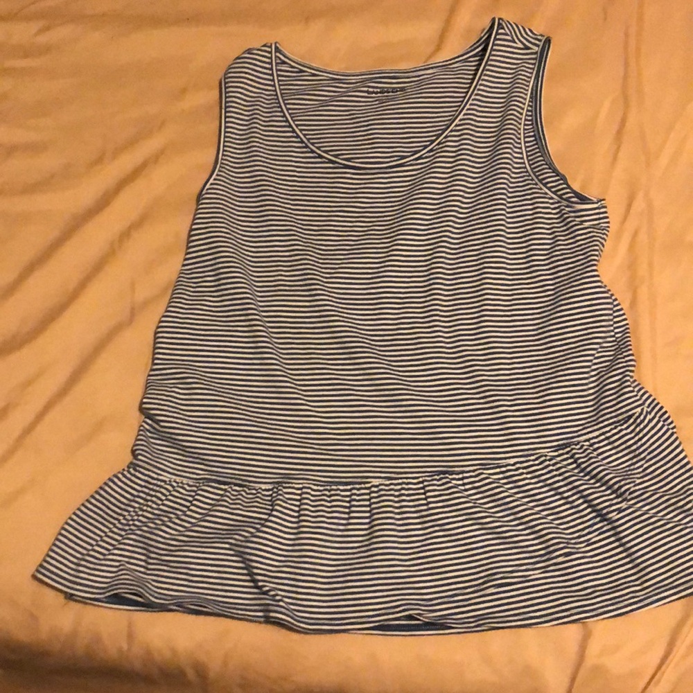 WOMENS LANDS’END SIZE S tank top blue white stripe worn one time